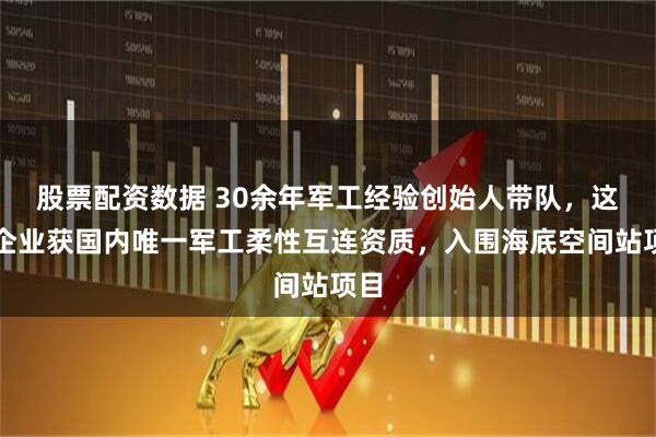 股票配资数据 30余年军工经验创始人带队，这家企业获国内唯一军工柔性互连资质，入围海底空间站项目